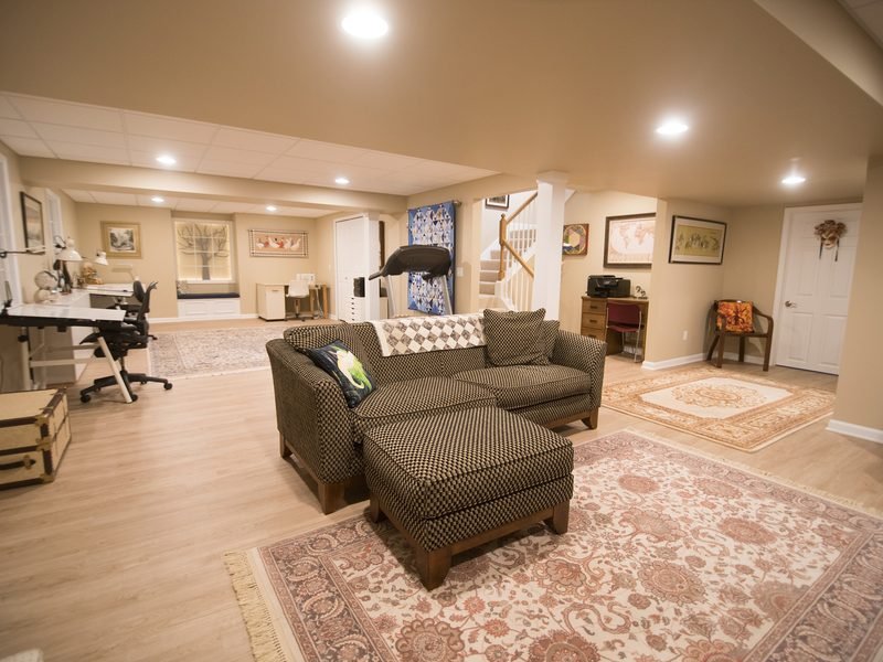 Finished basement living space