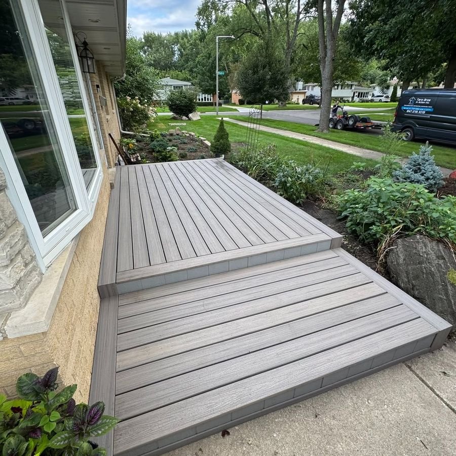 Low-profile composite deck side view